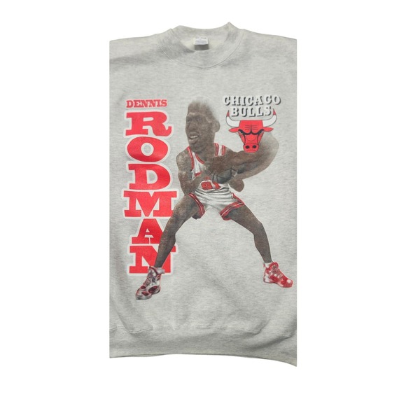 Vintage 90's Dennis Rodman Caricature Crewneck Sz XL Chicago Bulls. - Picture 2 of 5